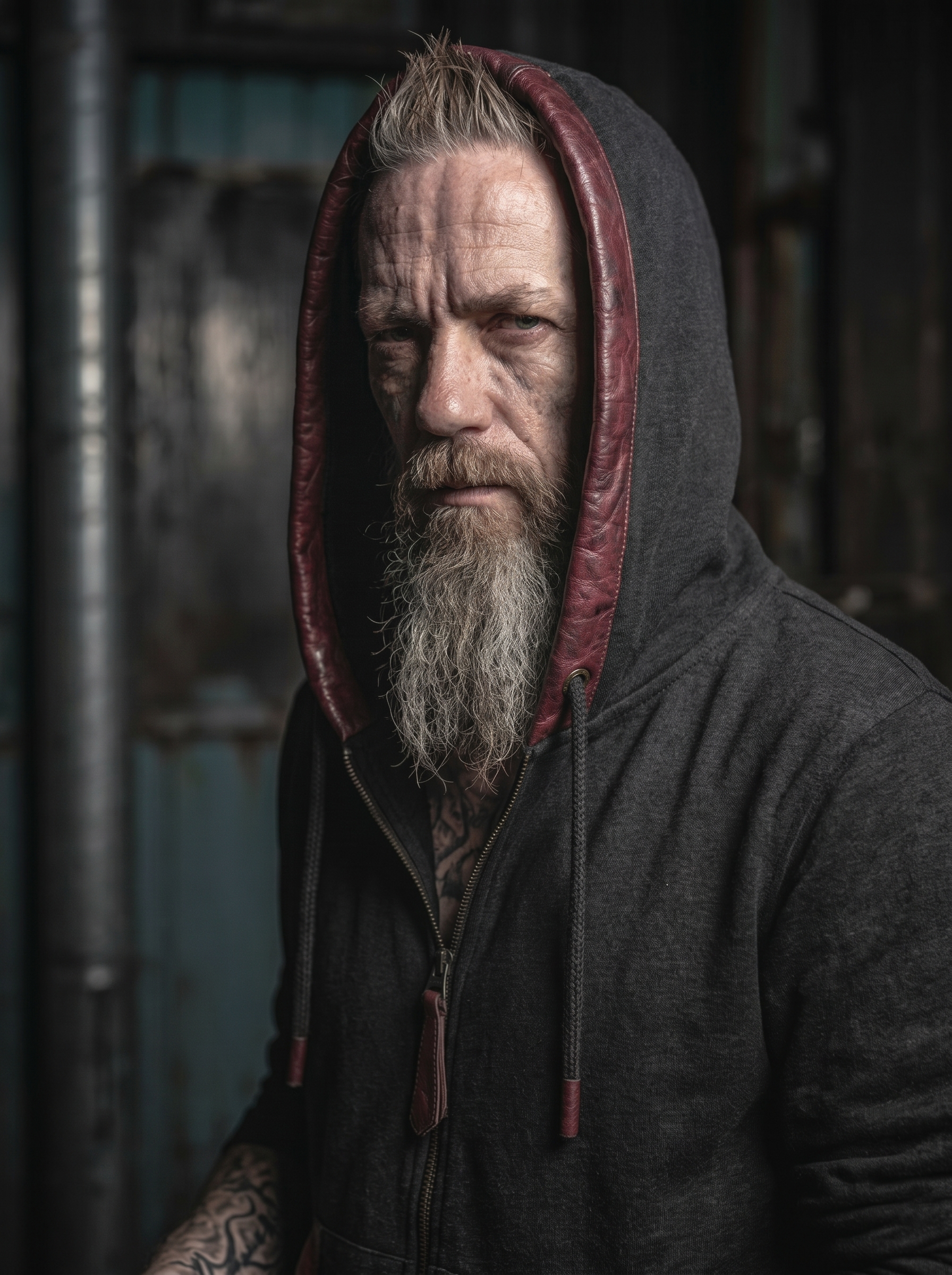 Alman Sports Premium Hybrid Fleece & Leather Zip-Up Hoodie | Luxury Urban Streetwear