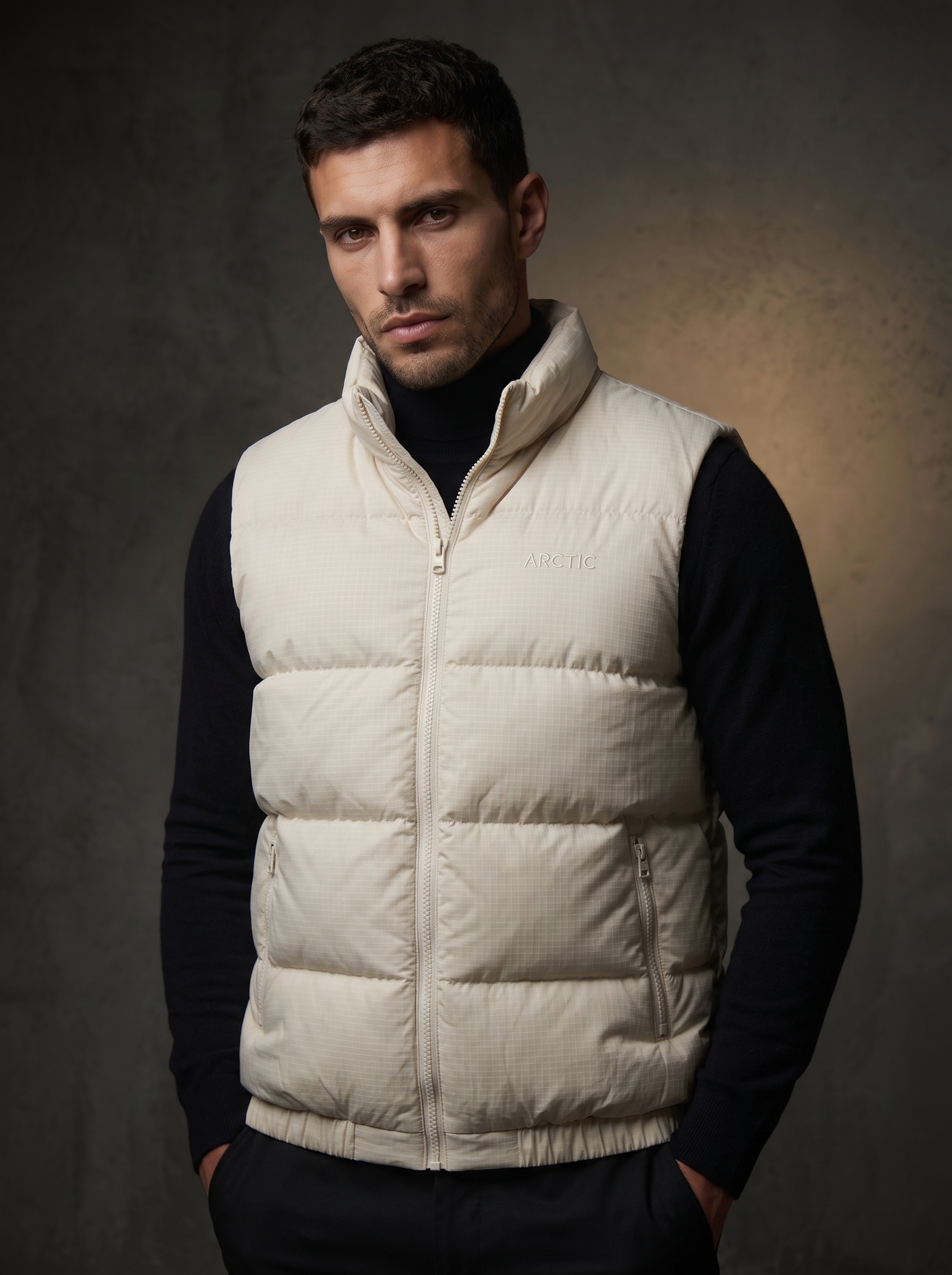 The Essential Ivory Ripstop Puffer Vest | ARCTIC Menswear